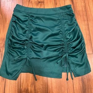 Xio Superdown Ruched Mini Skirt in Jade